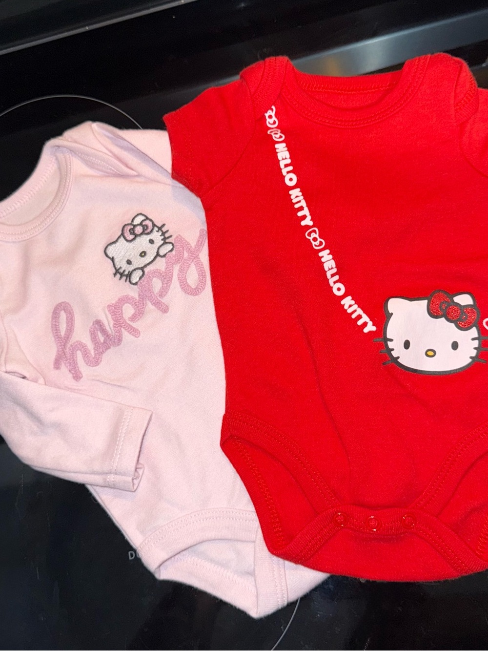 Hello Kitty Baby Bodysuit Duo - Red & Light Pink 3mos